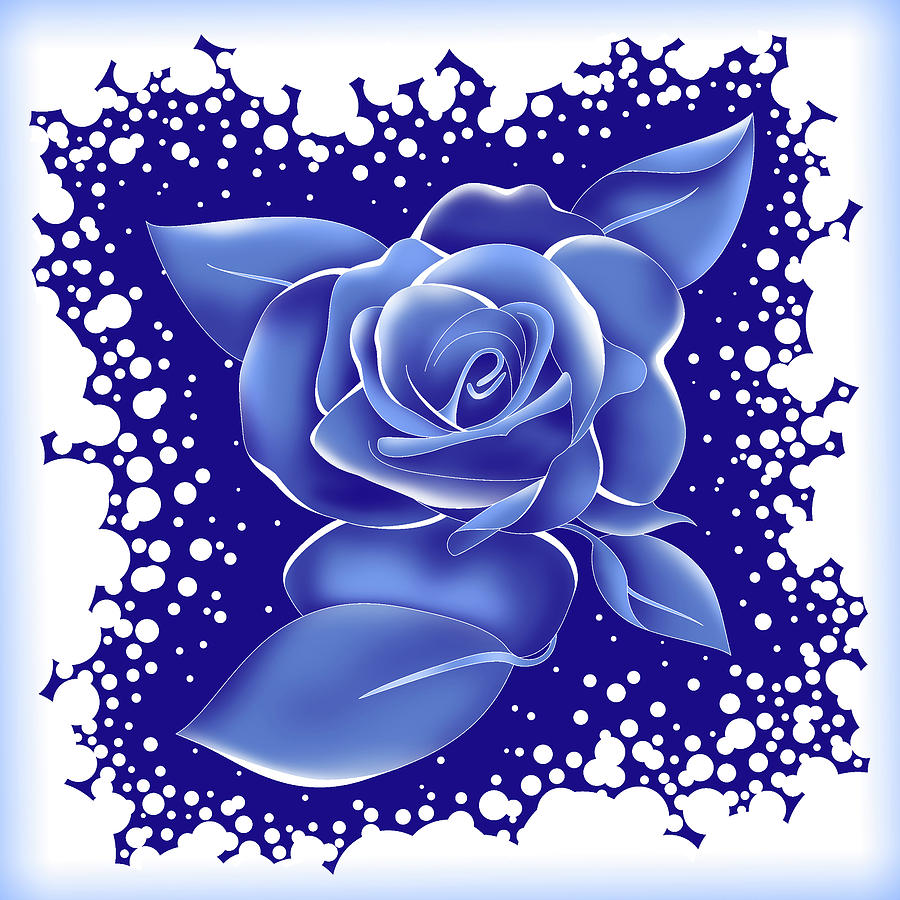 Blue Rose Painting by Alison Stein