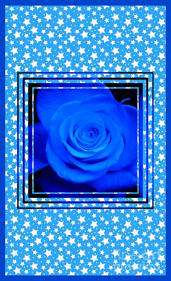 Blue Rose Design 3 Photograph by Joan-Violet Stretch