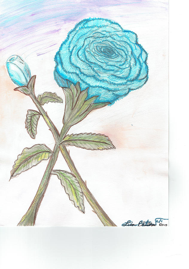 Blue Rose Painting - Blue Rose by Lisa Phillips
