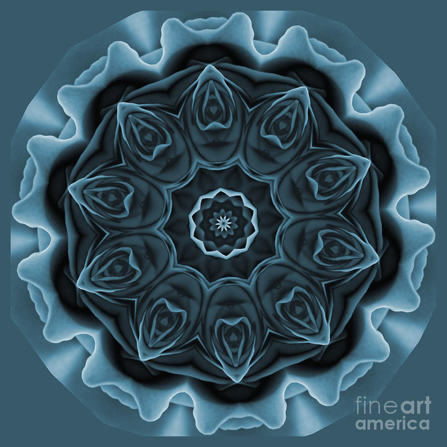Blue Rose Mandala Digital Art by Julia Underwood