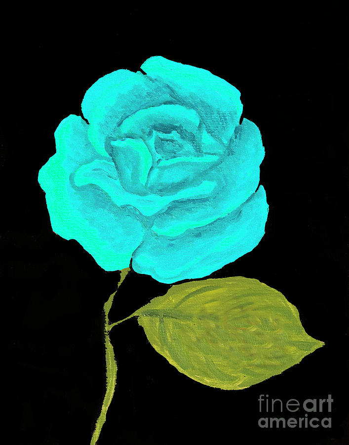 Blue rose, oil painting Painting by Irina Afonskaya