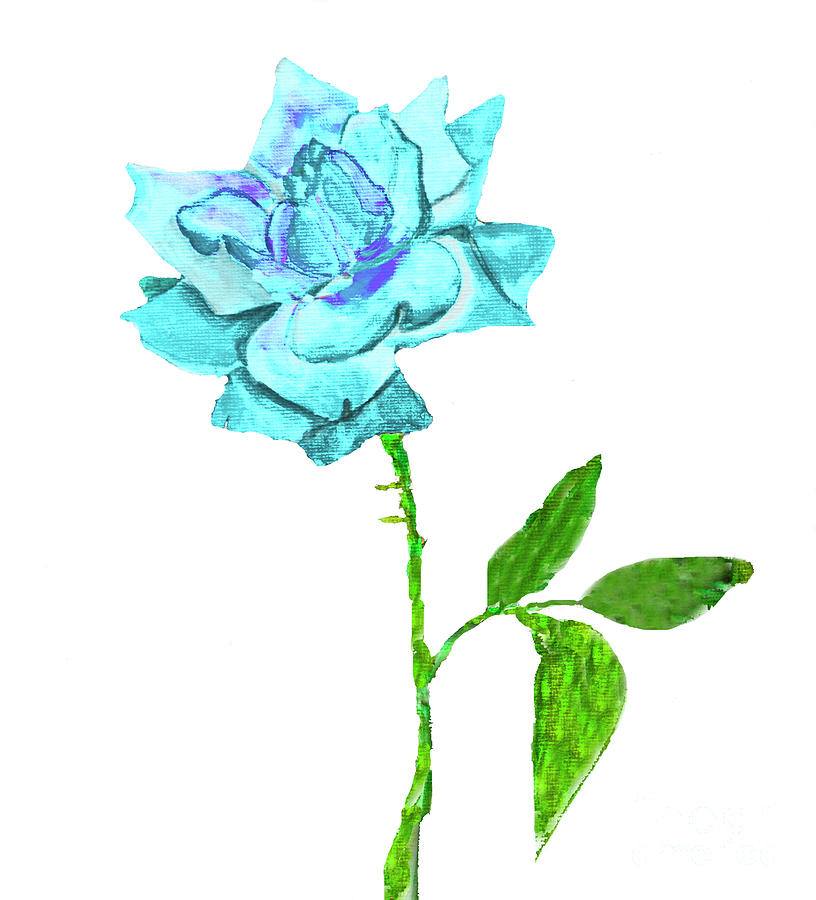  Blue Rose, painting Painting by Irina Afonskaya