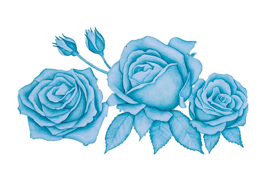 Blue Roses Painting by DK Nagano