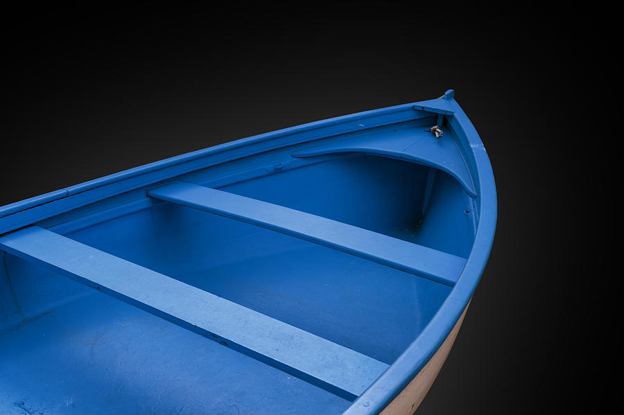 Blue row boat detail knockout Photograph by Gary Warnimont