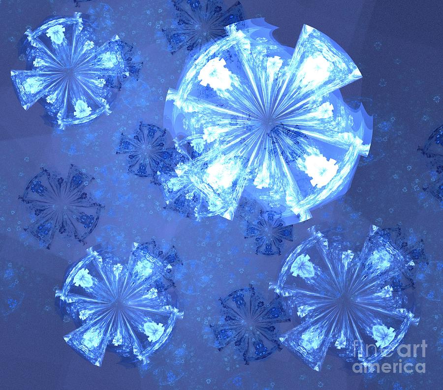 Spring Digital Art - Blue Rustic Petals by Kim Sy Ok