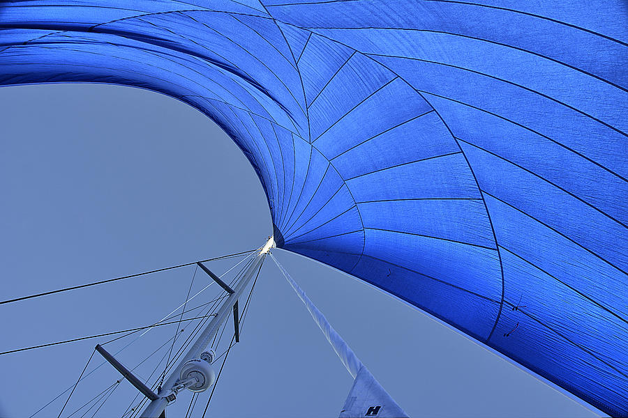 Boat Photograph - Blue sail by Andrei SKY