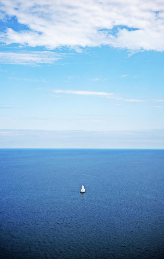 Blue Sailboat Photograph by Ty Helbach