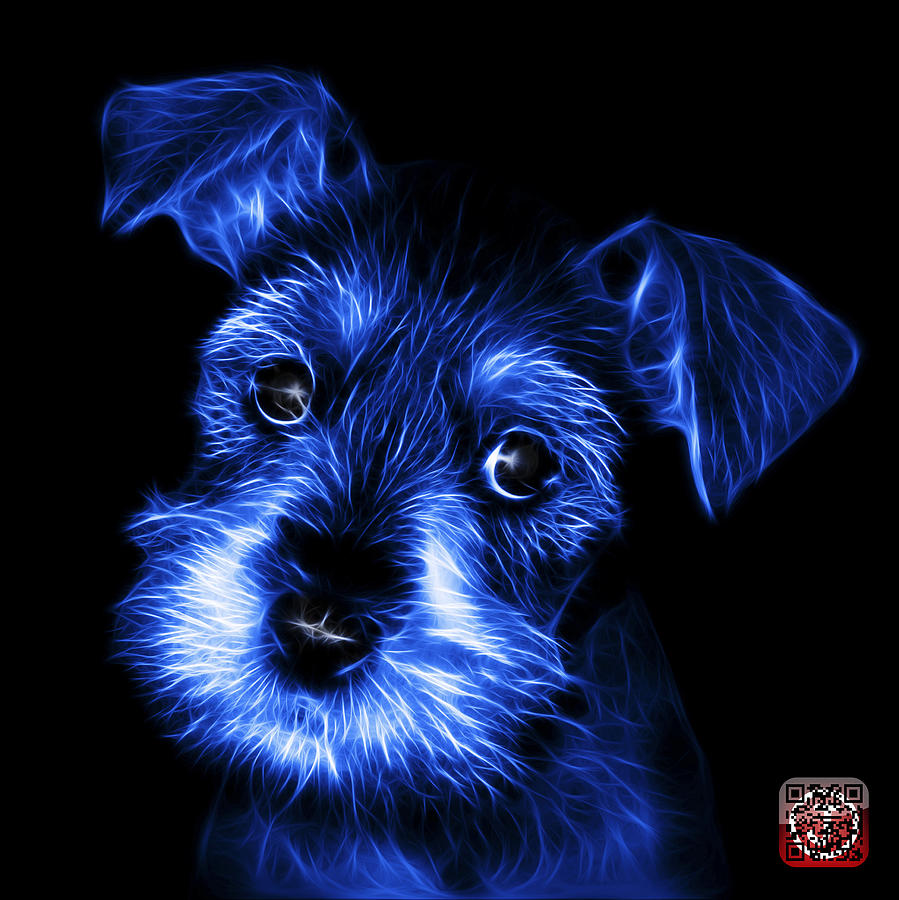 Blue Salt and Pepper Schnauzer Puppy 7206 F Digital Art by James Ahn