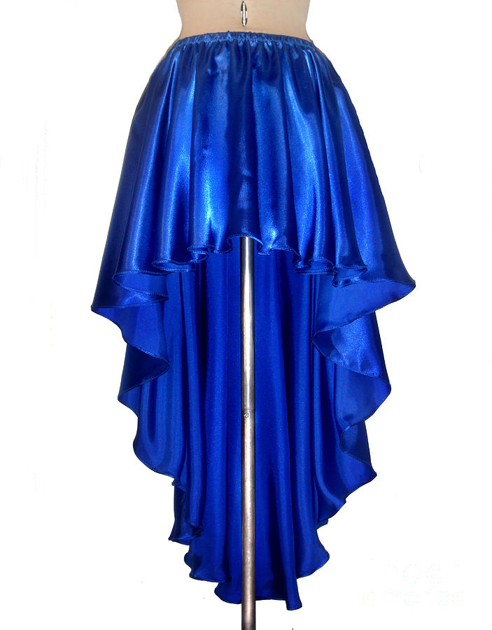 Clothing Photograph - Blue satin high-low skirt. Ameynra design. pic-1 by Sofia Goldberg