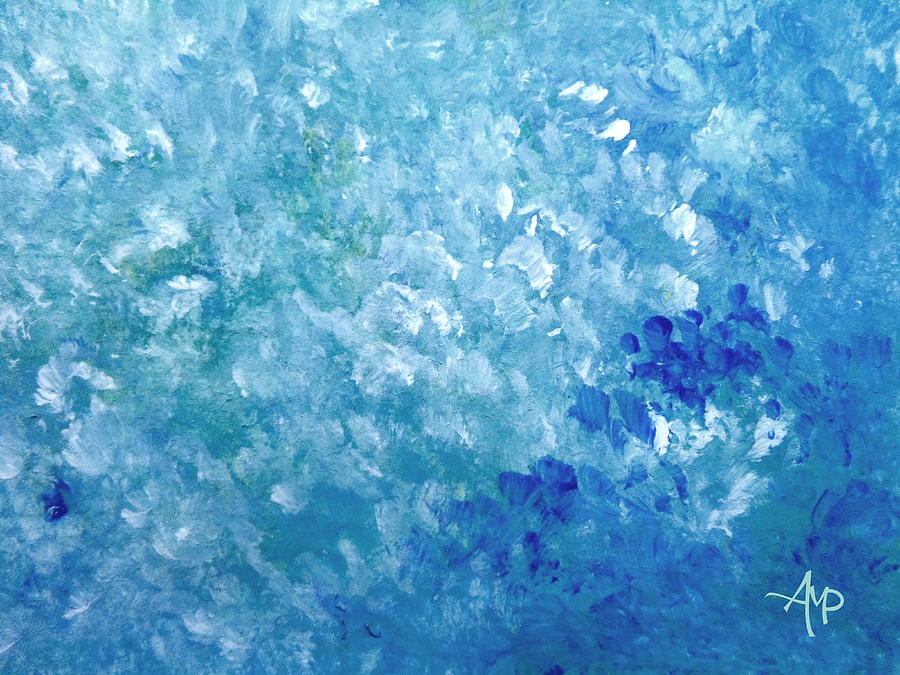 Blue Sea Bed Painting by Angeles M Pomata