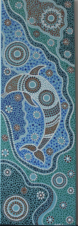 Blue sea Dolphine  Painting by Suchita Babar