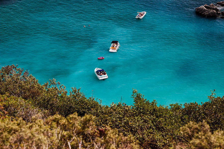 Boat Photograph - Blue Sea on the Edge by Joao Pedro Sousa