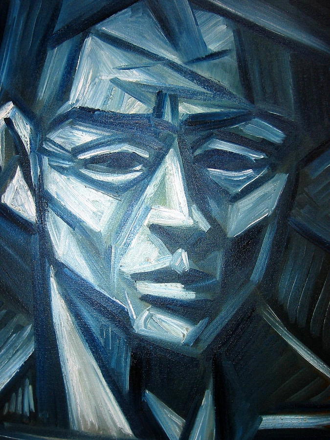 Blue Self Portrait Painting by Jason Felkner - Fine Art America