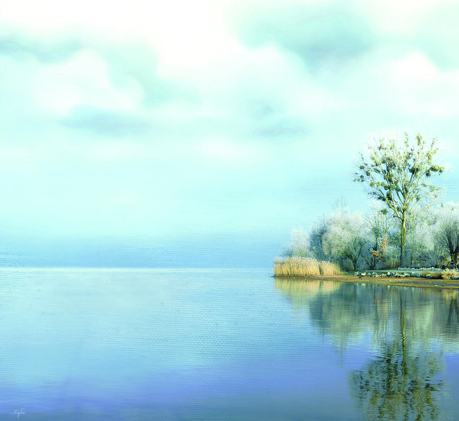 Tree Mixed Media - Blue Serenity by KaFra Art