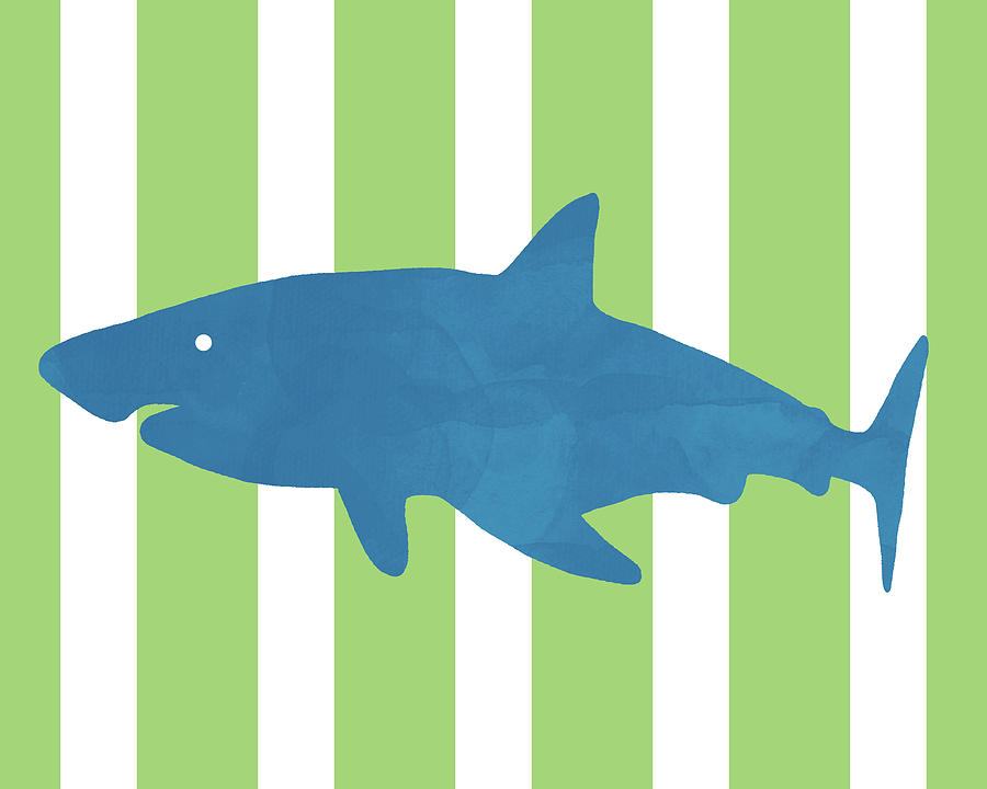 Fish Mixed Media - Blue Shark 1- Art by Linda Woods by Linda Woods
