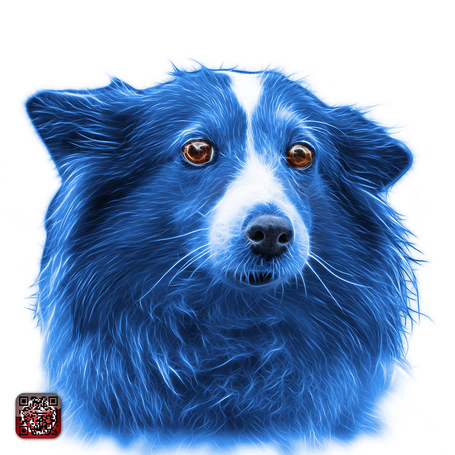 Blue Shetland Sheepdog Dog Art 9973 - WB Mixed Media by James Ahn
