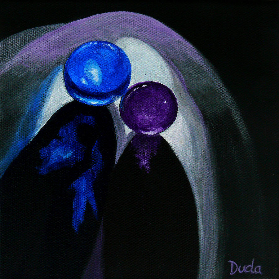Blue Shooter Amethyst Aggie Painting by Susan Duda