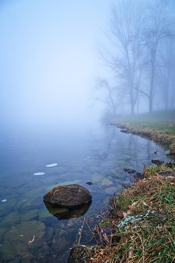 Blue Shore Fog Photograph by Alan Raasch
