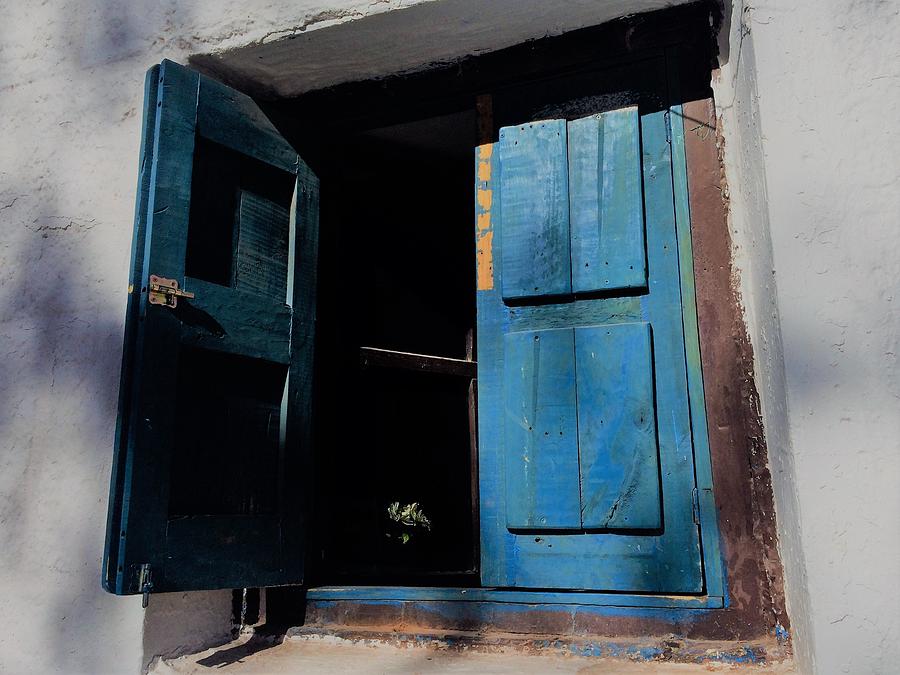 Blue shutters Photograph by Cheryl Hoyle
