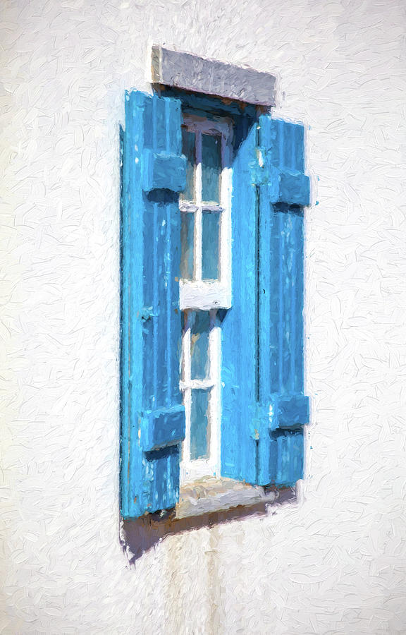 Blue Shutters of Portugal Painting by David Letts