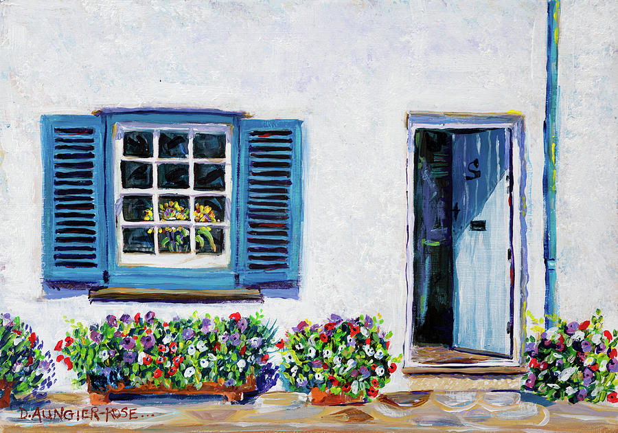 Blue Shutters, St Mawes Painting by Seeables Visual Arts