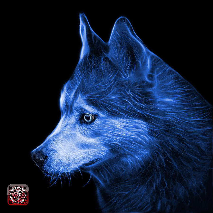 Blue Siberian Husky Art - 6048 - BB Painting by James Ahn