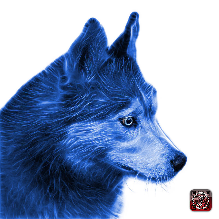 Blue Siberian Husky Art - 6048 - WB Painting by James Ahn