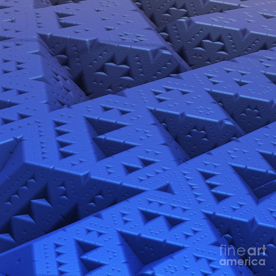 Blue Sierpinski Digital Art by Lyle Hatch