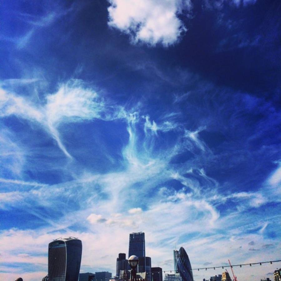 Summer Photograph - Blue Skies In London. Lovely Walk With by Eirlys Evans