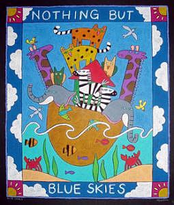 Animals Painting - Blue Skies by Nancy Coffelt Animals Painting - Blue Skies by Nancy Coffelt