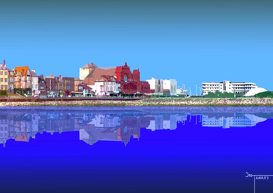 Blue Skies Over Morecambe 2 mini Digital Art by Joe Tamassy