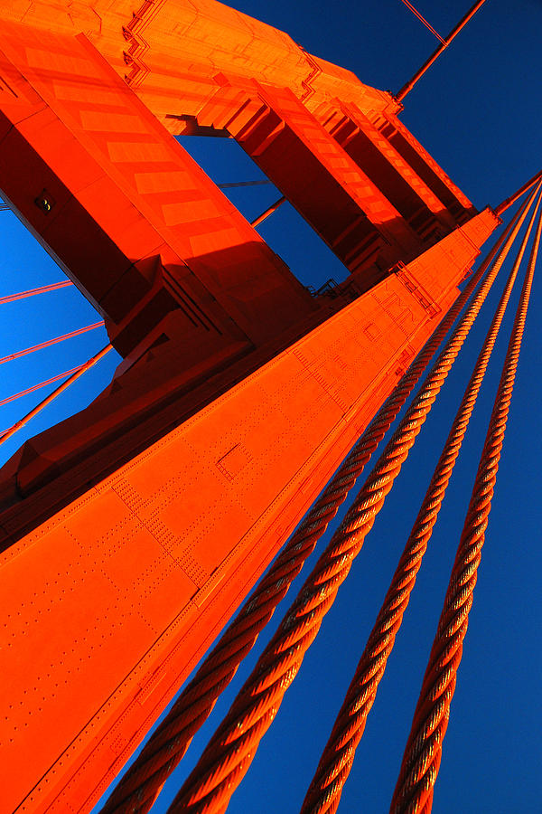 Blue Sky and Golden Gate Photograph by James Kirkikis