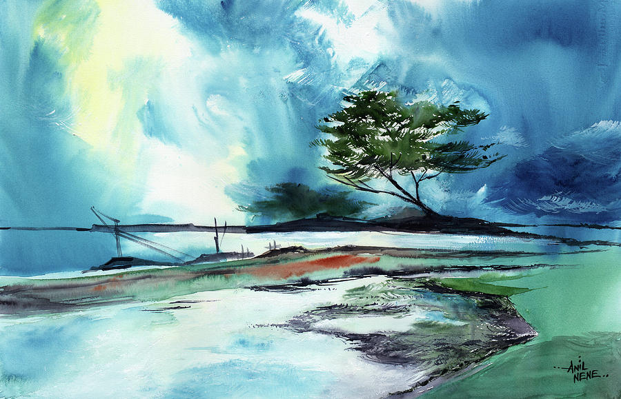 Blue Sky Painting by Anil Nene