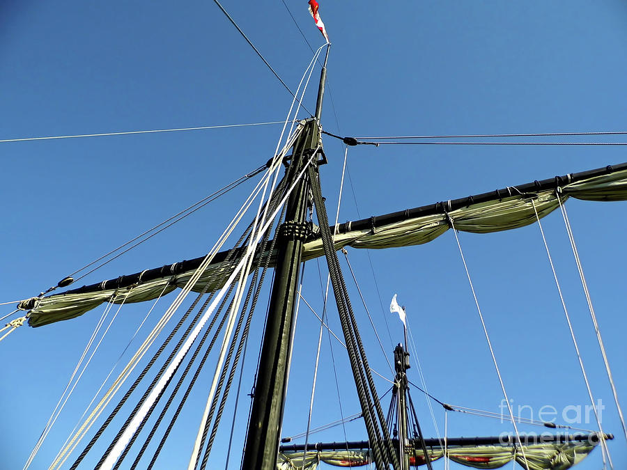 Blue Sky Behind The Masts Photograph by D Hackett