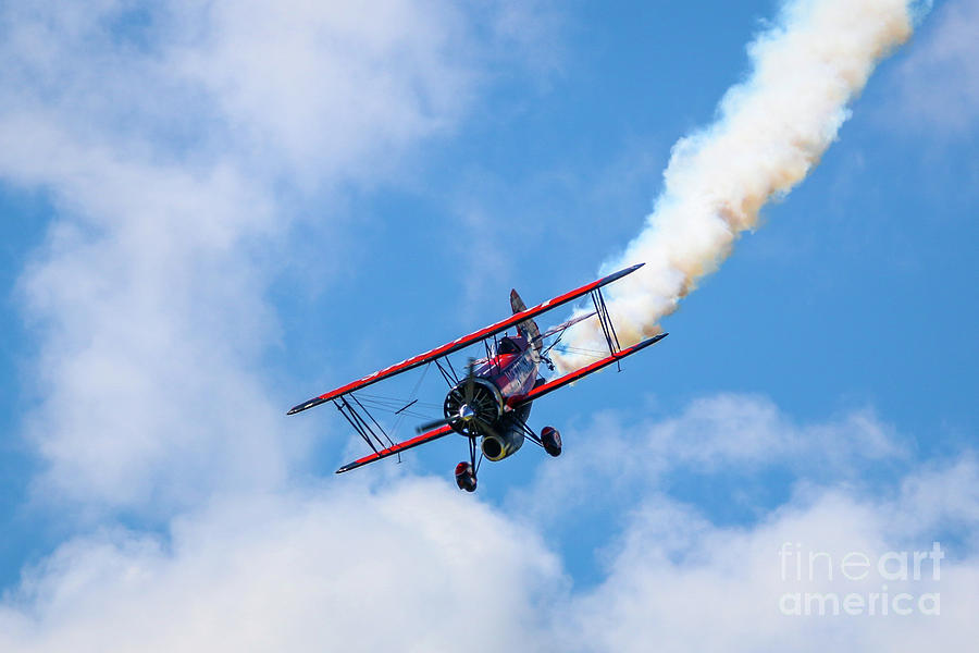 Blue Sky Biplane Photograph by Tom Claud
