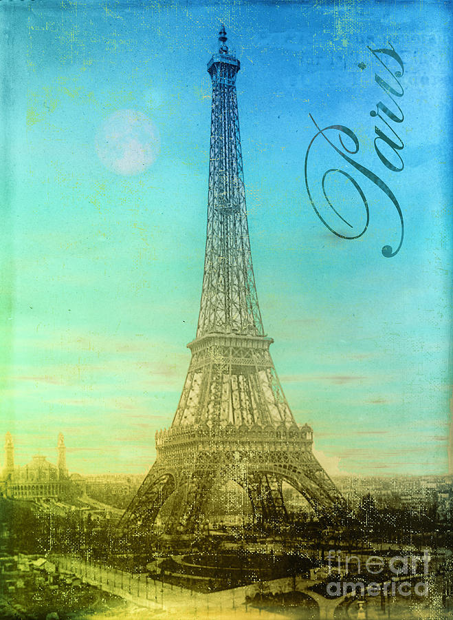 Paris Painting - Blue Sky Eiffel Tower by Mindy Sommers