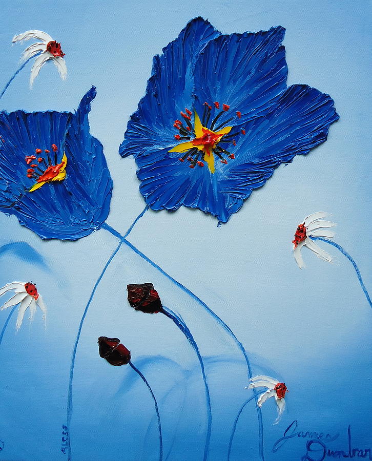 Blue Sky Himalaya Blue Poppies 3 Painting by James Dunbar