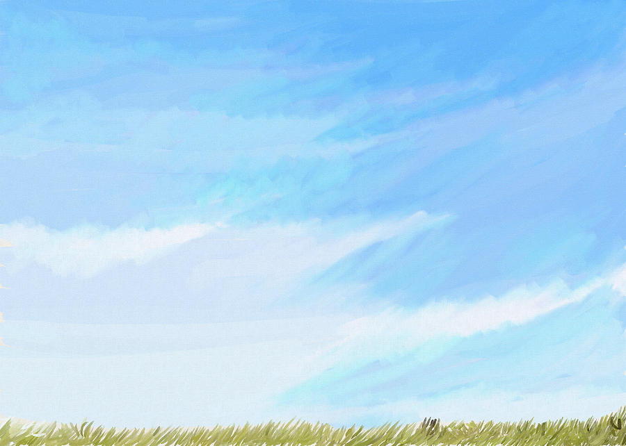 Summer Painting - Blue Sky Minimalist Painting by Eliza Donovan
