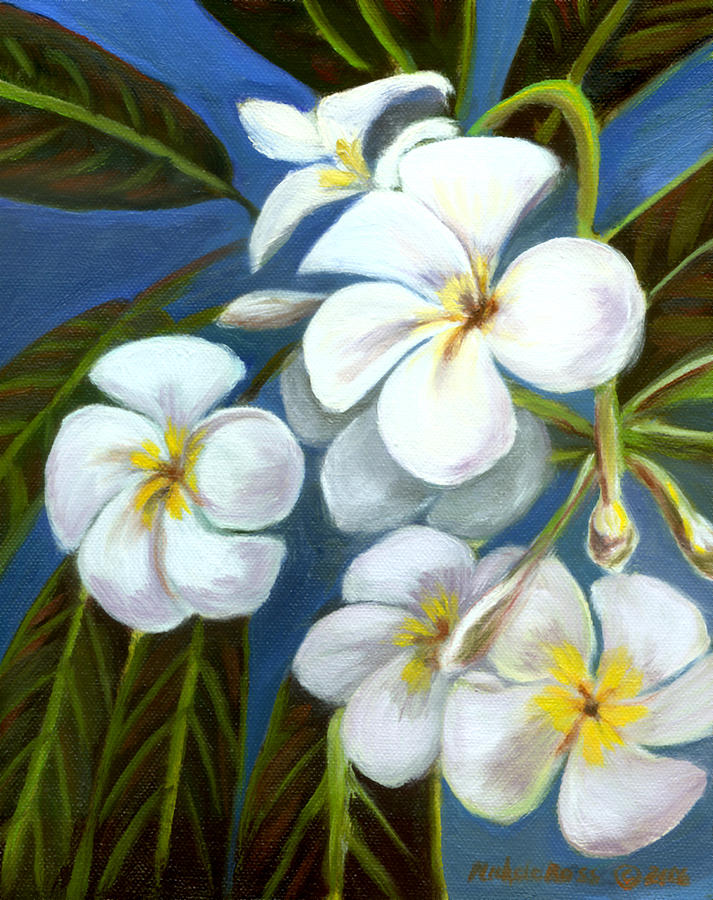 Blue Sky Plumeria Painting by Michele Ross - Fine Art America