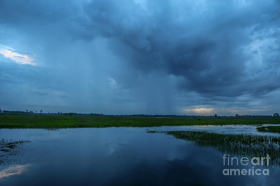 Blue Sky Rain Storm Photograph by Tom Claud