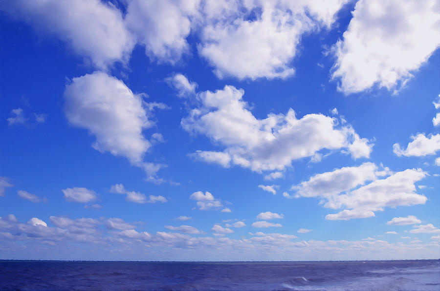 Blue sky with cloud closeup 1 Painting by Jeelan Clark - Fine Art America