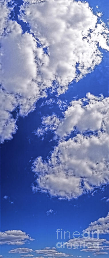 Blue Sky With Clouds Vertical  Photograph by Tom Jelen
