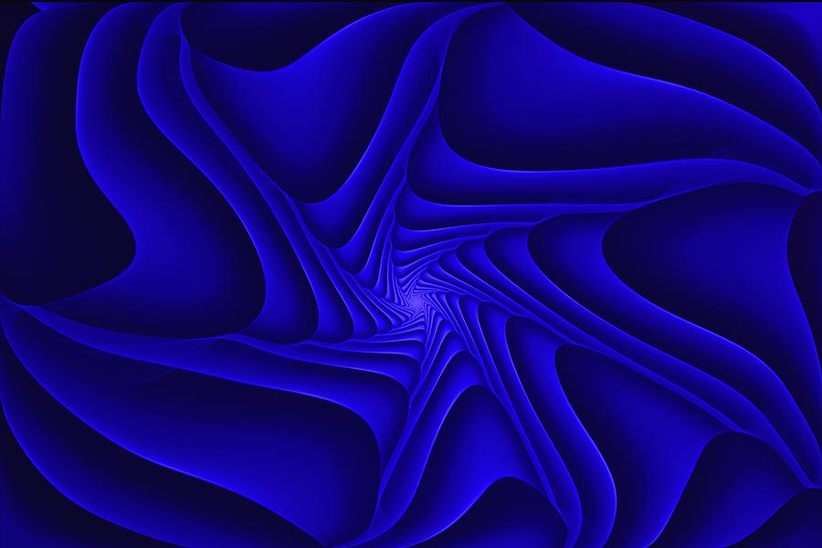 Abstract Digital Art - Blue Slide by David Lane