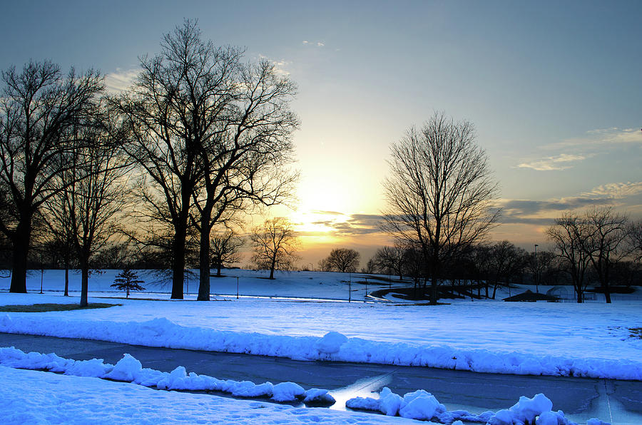 Blue Snow Sunset Photograph by John Diebolt - Fine Art America