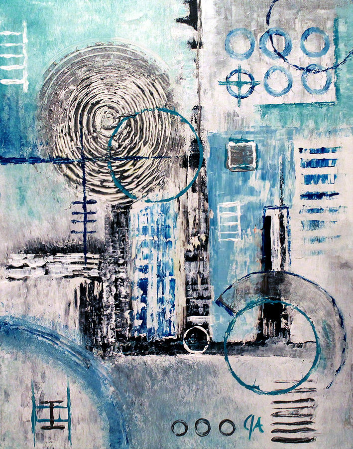 Blue-Spins Painting by Jeremy Aiyadurai