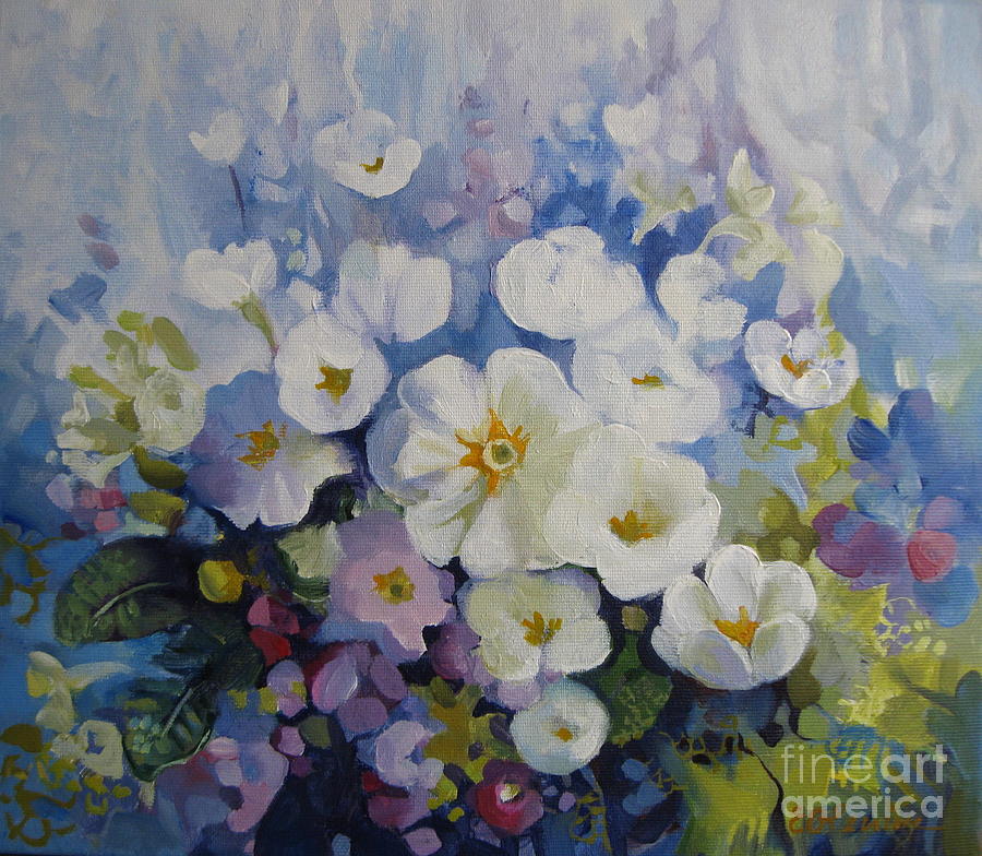 Blue spring Painting by Elena Oleniuc