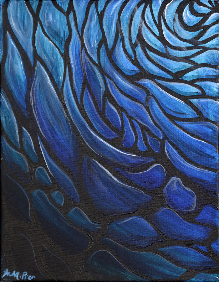 Blue Stained Glass Painting by Michelle Pier