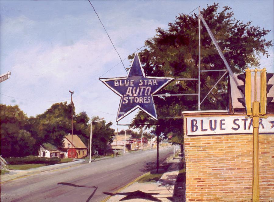 Realistic Painting - Blue Star Auto by William Brody