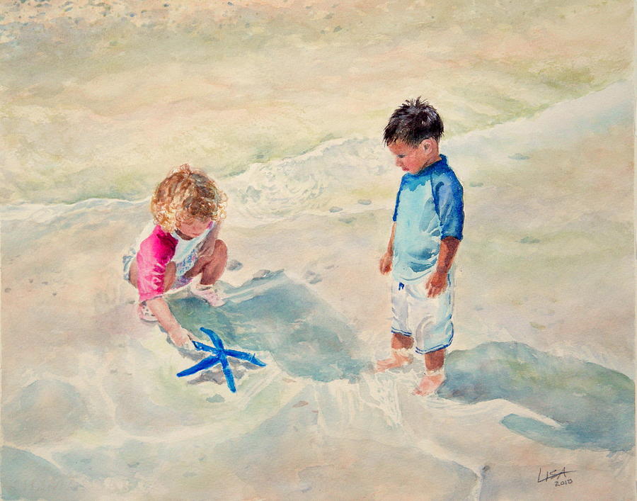 Blue Starfish Discovered Painting by Lisa Pope