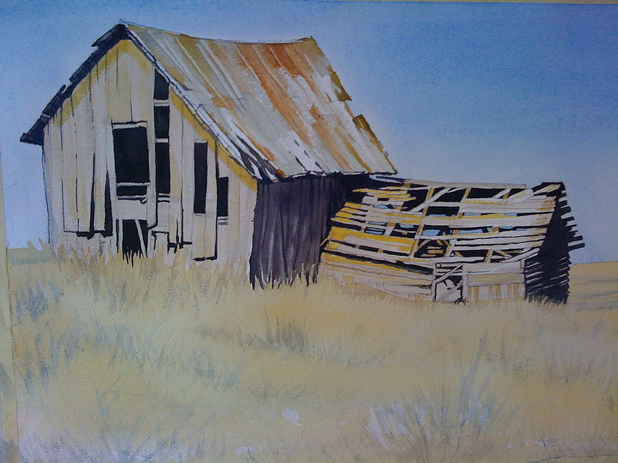 Blue Stem Barn Painting by Lynne Haines